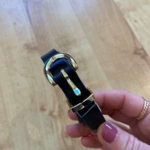 J Crew women’s Italian leather belt, black, size small NWOT